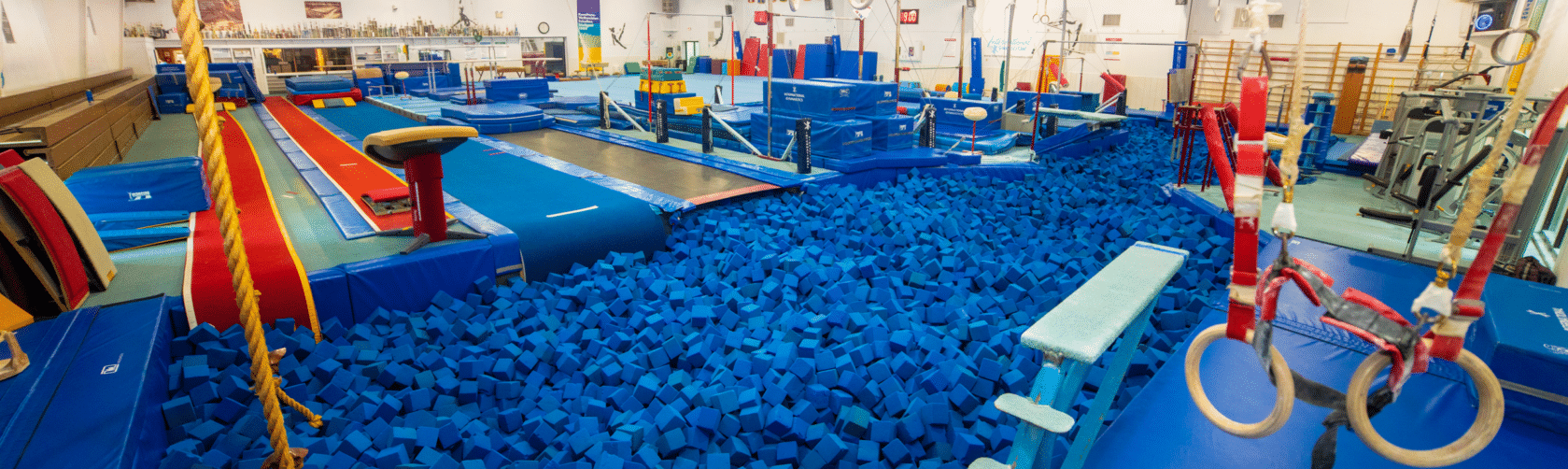 Gymnasium with foam pit